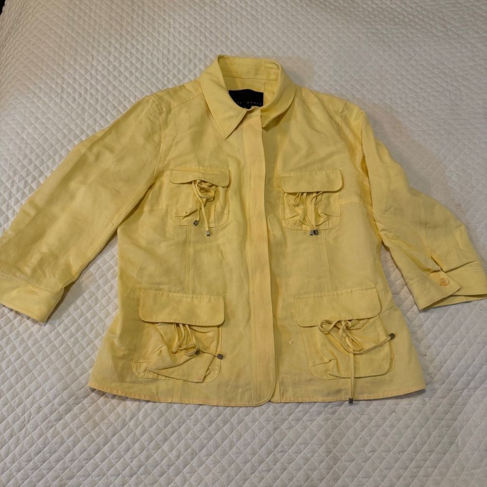 Yansi Fugel Yellow Utility Jacket with Front Drawstring Pockets